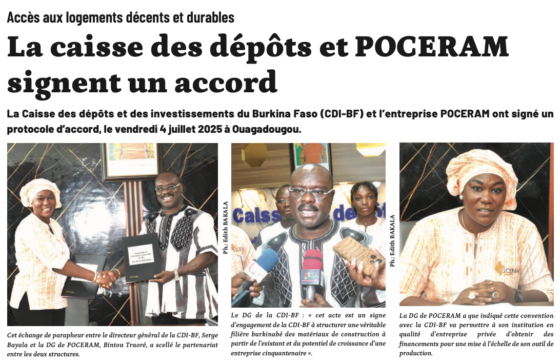 La caisse des dépôts et POCERAM signent un accord